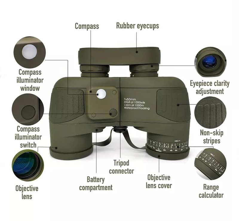 7X50 10X50 Optical Baigish Binoculars of Center Focus Telescope