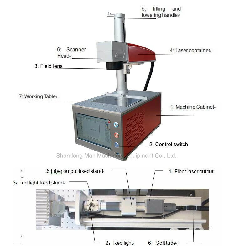 20W Raycus Laser Marking Machine for Metal Knife Bottle